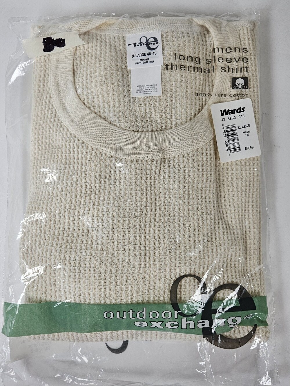 VTG Outdoors Exchange Thermal Shirt Mens XL White Long Sleeve Waffle Wards NOS